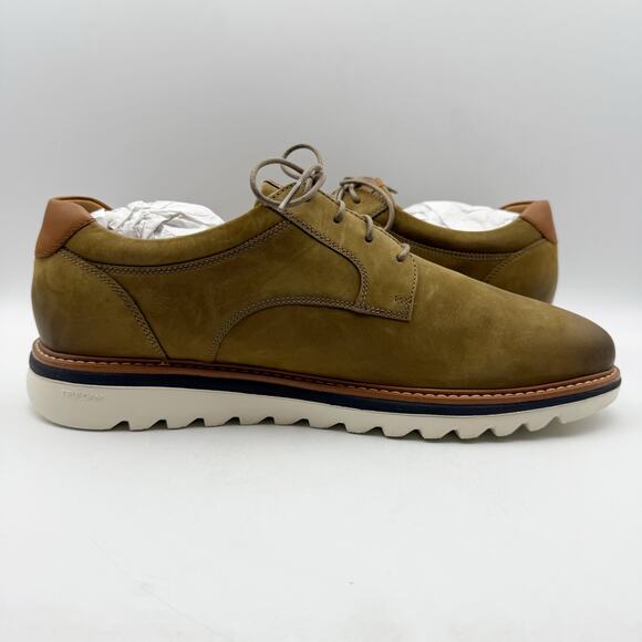 Johnston & Murphy Mens Braydon Plain Toe Sneaker US 12M EU 46 Brown Leather NIB - Picture 5 of 13